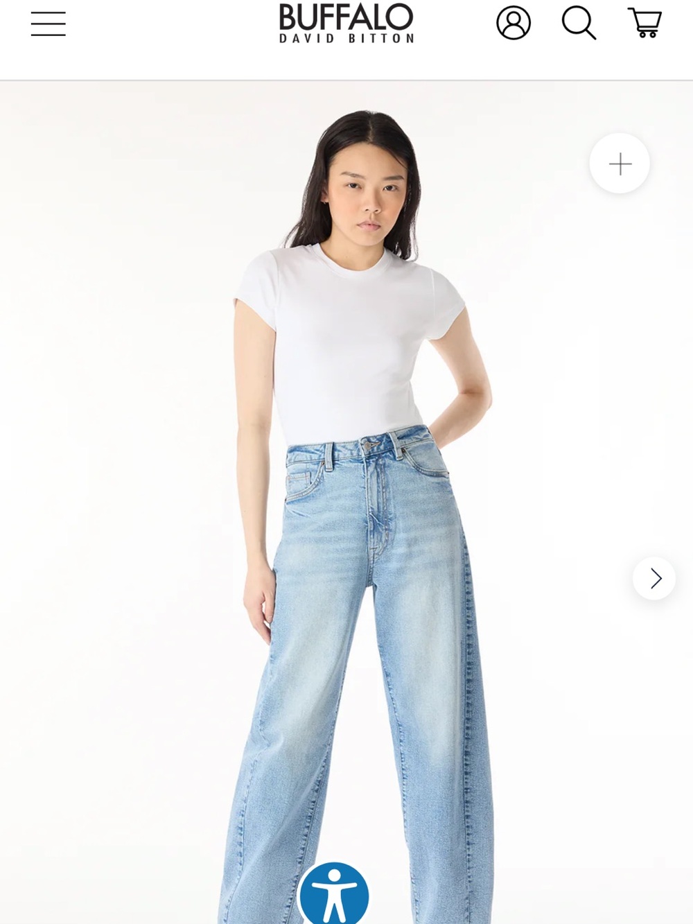 Buffalo David Bitton Light Blue Wide Leg Jeans